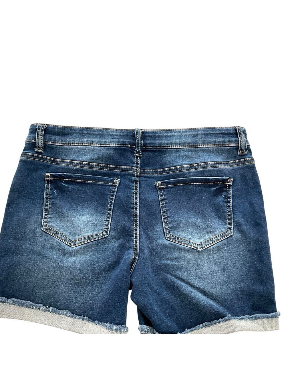 Hippie Girl Denim Shorts Kids NWT SZ. 8 Midi Blue Super Soft Stretch Adjustable - Picture 4 of 6